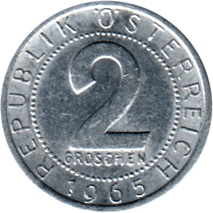 2 Groschen, 1965 Reverse