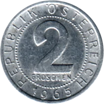 Preview 2 Groschen, 1965 reverse