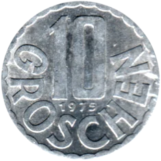 Preview 10 Groschen, 1975 reverse