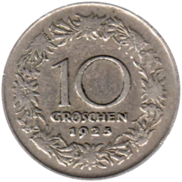 Preview 10 Groschen, 1925 reverse