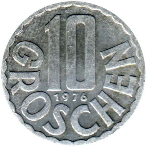 10 Groschen, 1976 Reverse