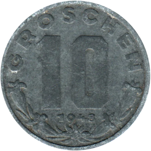 10 Groschen, 1948 Reverse