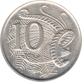 Preview 10 cents, 1981 reverse