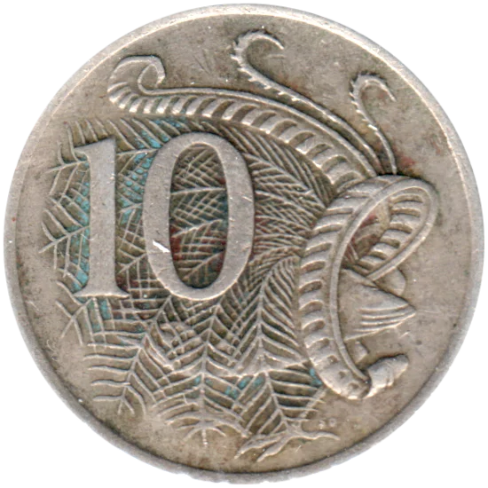 10 cents, 1975 Reverse