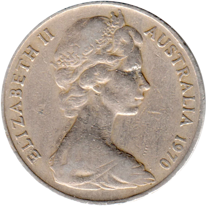 20 cents, 1970 Obverse