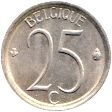 25 centimes, 1966 Reverse
