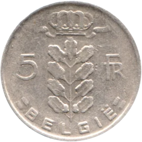 Preview 5 Francs, 1965 reverse