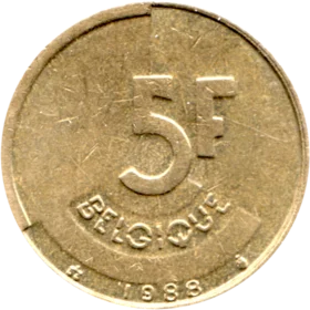 Preview 5 Francs, 1988 reverse