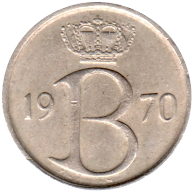 25 centimes, 1970 Obverse