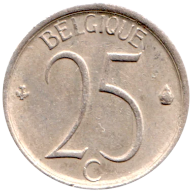 25 centimes, 1970 Reverse