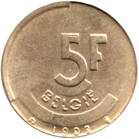 Preview 5 Francs, 1993 reverse
