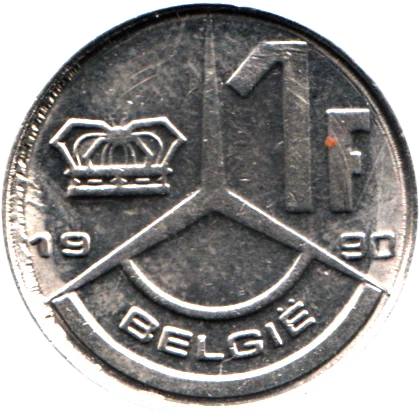 1 Franc, 1990 Reverse