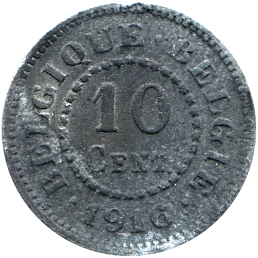 10 centimes, 1916 Reverse