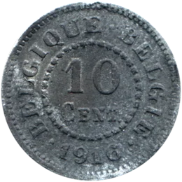 Preview 10 centimes, 1916 reverse