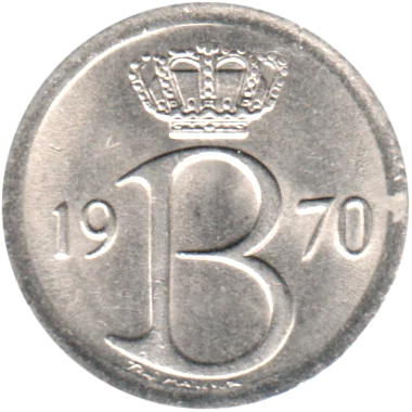 25 centimes, 1970 Obverse