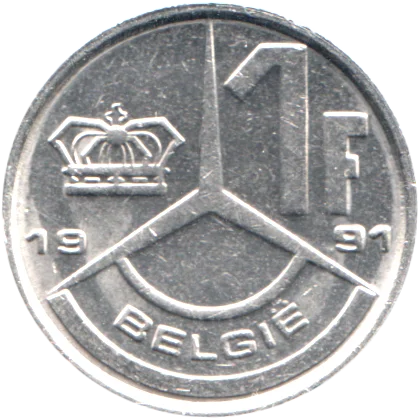 1 Franc, 1991 Reverse
