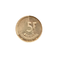 Preview 5 Francs, 1986 reverse