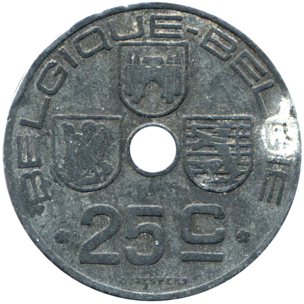 25 centimes, 1942 Reverse