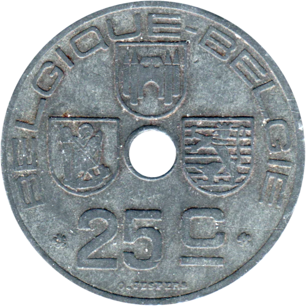 25 centimes, 1943 Reverse