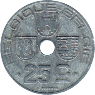 Preview 25 centimes, 1943 reverse
