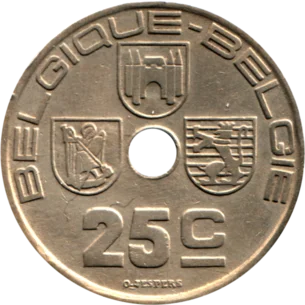 Preview 25 centimes, 1938 reverse