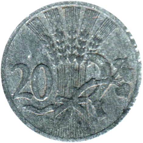 20 haléřů, 1941 Reverse