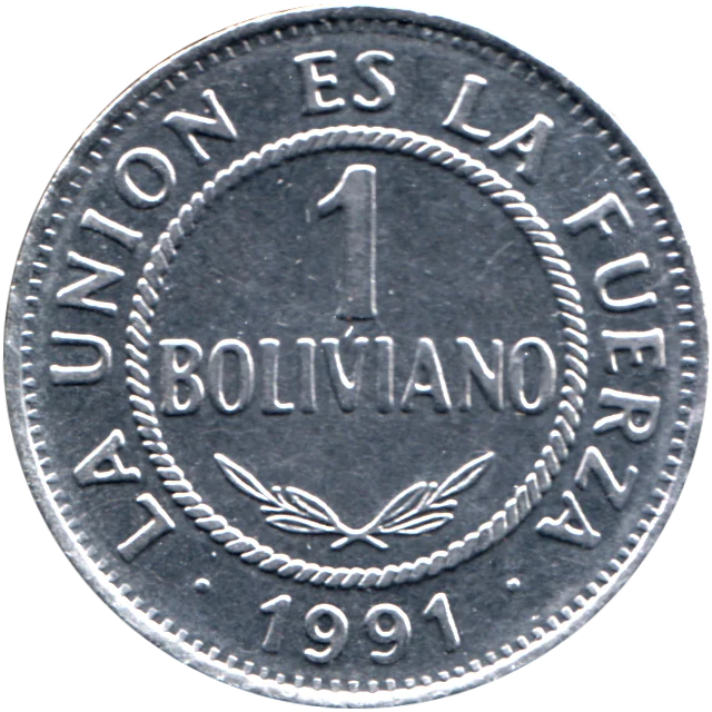 1 Boliviano, 1991 Reverse