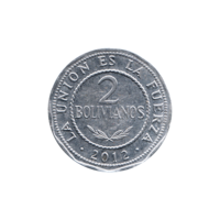 Preview 2 Bolivianos, 2012 reverse