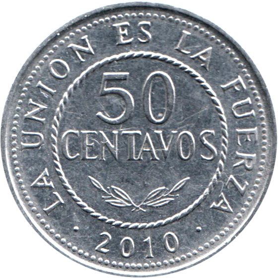 50 centavos, 2010 Reverse