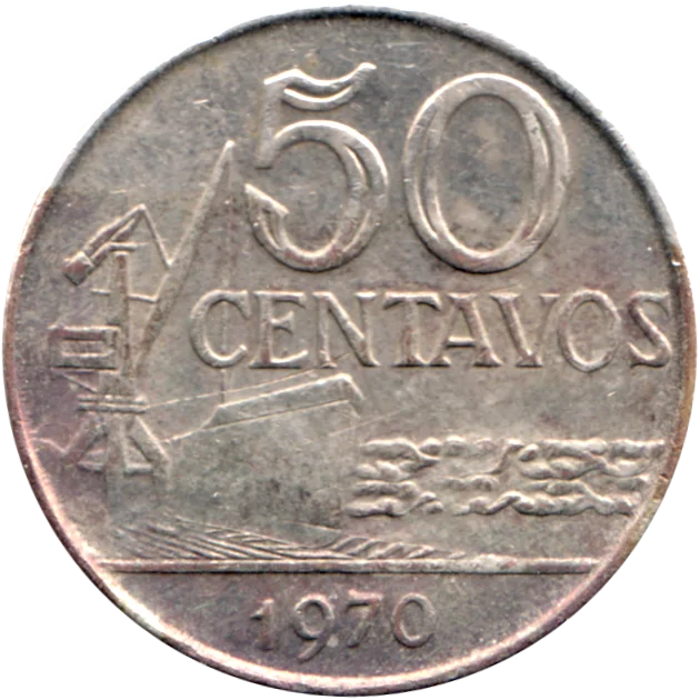 50 centavos, 1970 Reverse