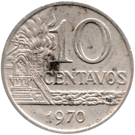 10 centavos, 1970 Reverse