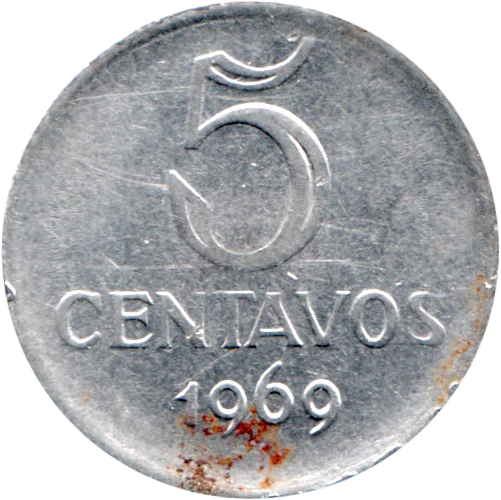 5 centavos, 1969 Reverse