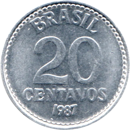 20 centavos, 1987 Reverse