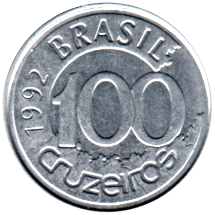 100 Cruzeiros, 1992 Reverse