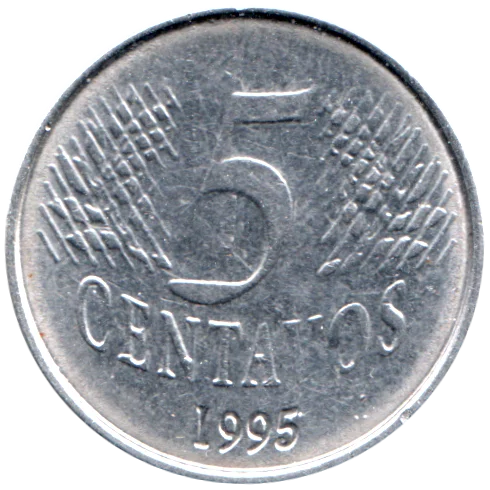 5 centavos, 1995 Reverse