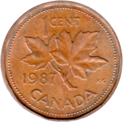 1 cent, 1987 Reverse