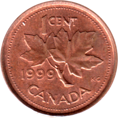 1 cent, 1999 Reverse