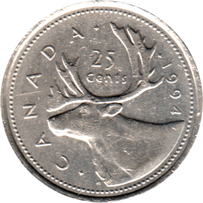25 cents, 1994 Reverse