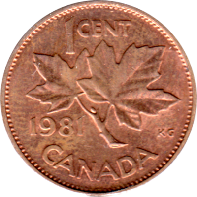 1 cent, 1981 Reverse