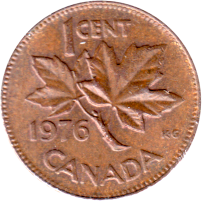 1 cent, 1976 Reverse