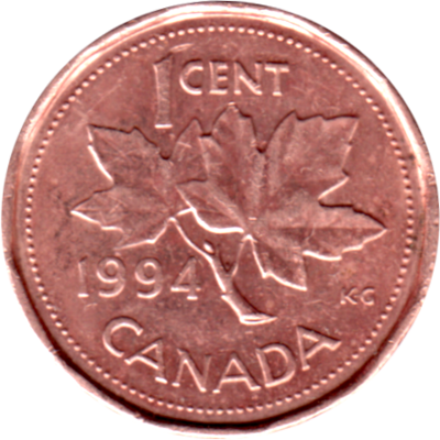 1 cent, 1994 Reverse