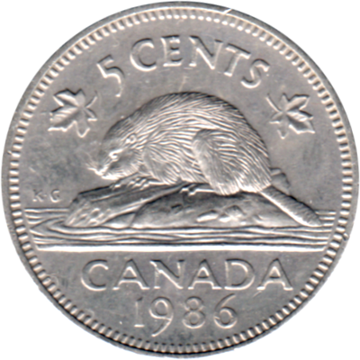 5 cents, 1986 Reverse