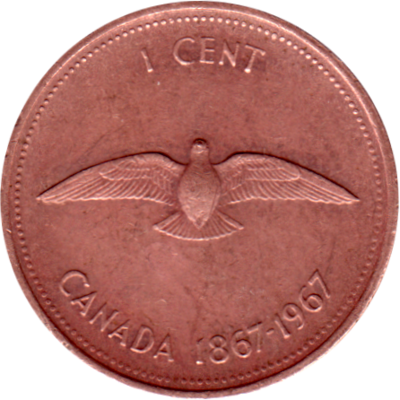 1 cent, 1967 Reverse
