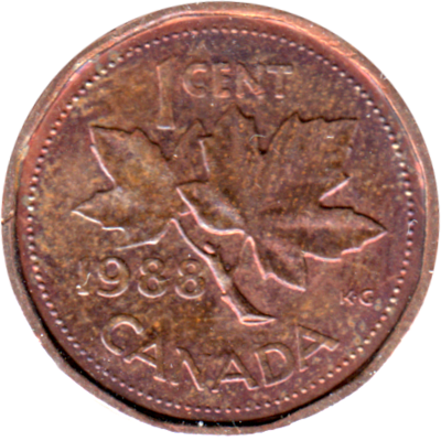 1 cent, 1988 Reverse