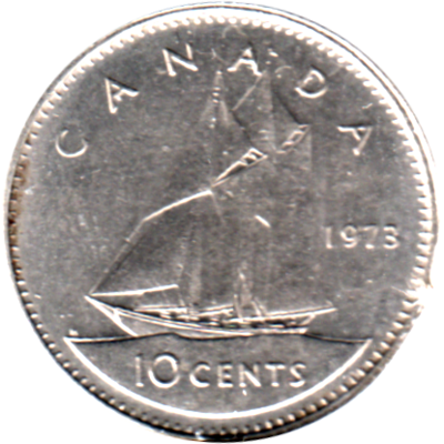10 cents, 1973 Reverse