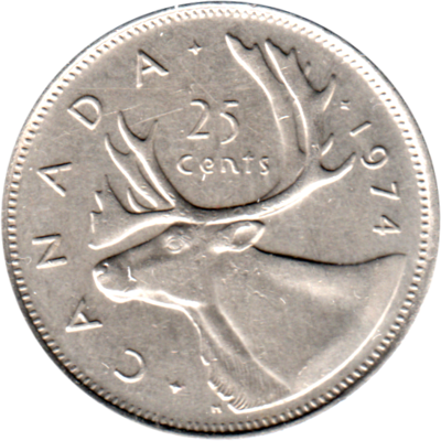 25 cents, 1974 Reverse