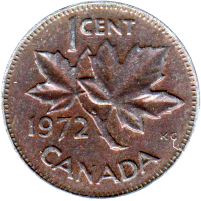 1 cent, 1972 Reverse
