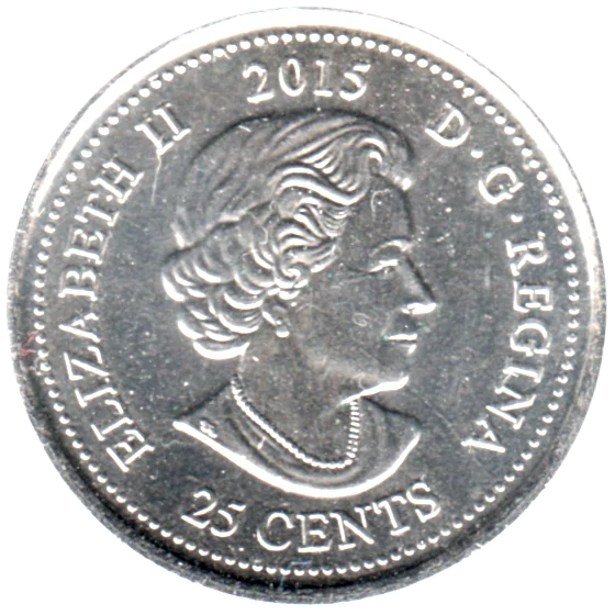 25 cents, 2015 Obverse