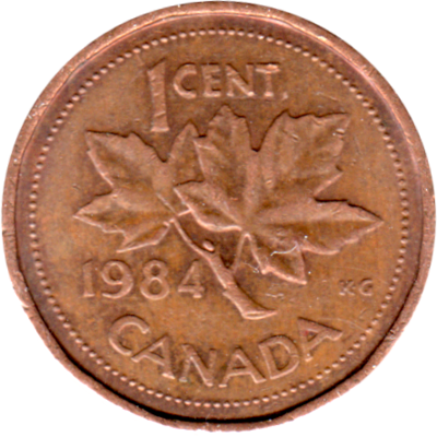 1 cent, 1984 Reverse