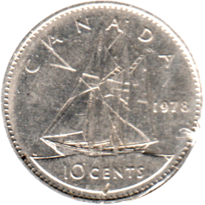 10 cents, 1978 Reverse